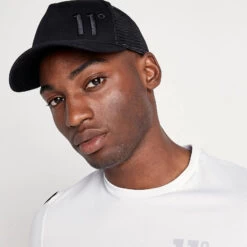 11 Degrees Trucker Cap High Build Logo – Blackout