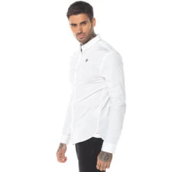 11 Degrees Long Sleeve Contrast Logo Shirt – White -11 Degrees Store 13193508 9894882981952523