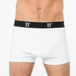 11 Degrees Twin Pack Core Boxer Shorts – White
