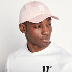 11 Degrees Baseball Logo Cap – Chalk Pink