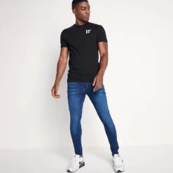 11 Degrees Sustainable Stretch Jeans Skinny Fit – Mid Blue Wash -11 Degrees Store 13200943 1774883817754908