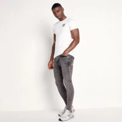 11 Degrees Sustainable Stretch Jeans Skinny Fit – Grey Wash -11 Degrees Store 13200957 2084883818109763