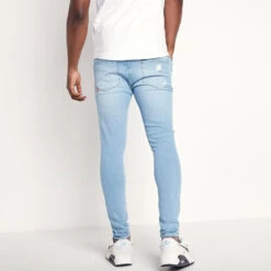 11 Degrees Sustainable Distressed Jeans Skinny Fit – Light Wash -11 Degrees Store 13201035 1174883819661423