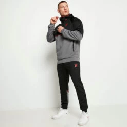 11 Degrees Cut And Sew Piped Track Pants – Black/Charcoal/Ski Patrol Red -11 Degrees Store 13696023 1564986326736369