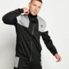 11 Degrees Cut And Sew Track Top – Black/Silver/White