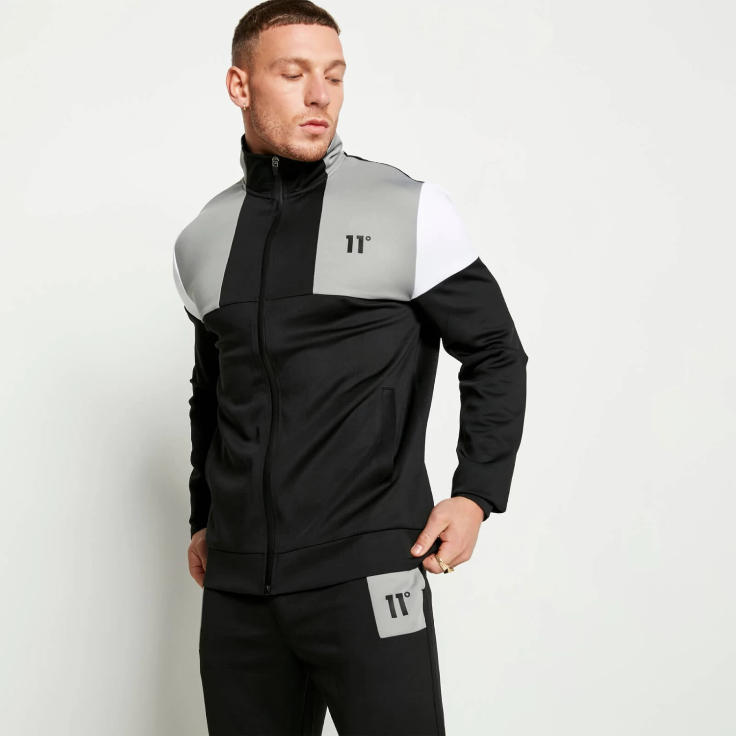 11 Degrees Cut And Sew Track Top – Black/Silver/White 5 11 Degrees Cut And Sew Track Top – Black/Silver/White - Image 5