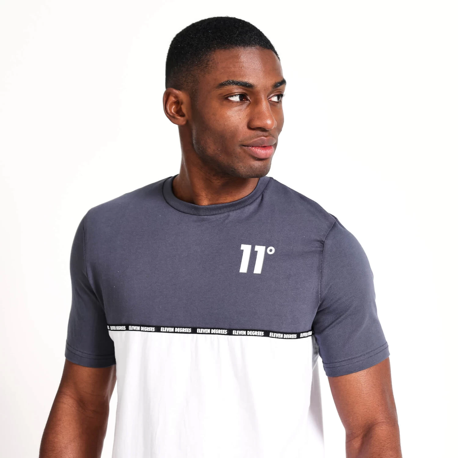 11 Degrees Taped T-Shirt – Anthracite/White 1 11 Degrees Taped T-Shirt – Anthracite/White