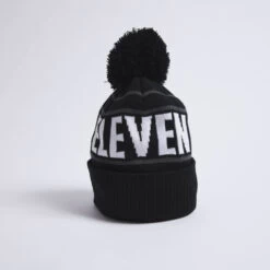 11 Degrees Branded Bobble Hat – Black/White/Charcoal
