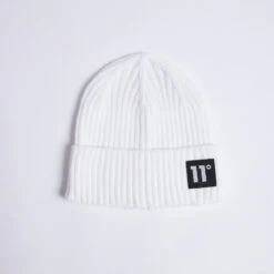 11 Degrees Knitted Beanie – White
