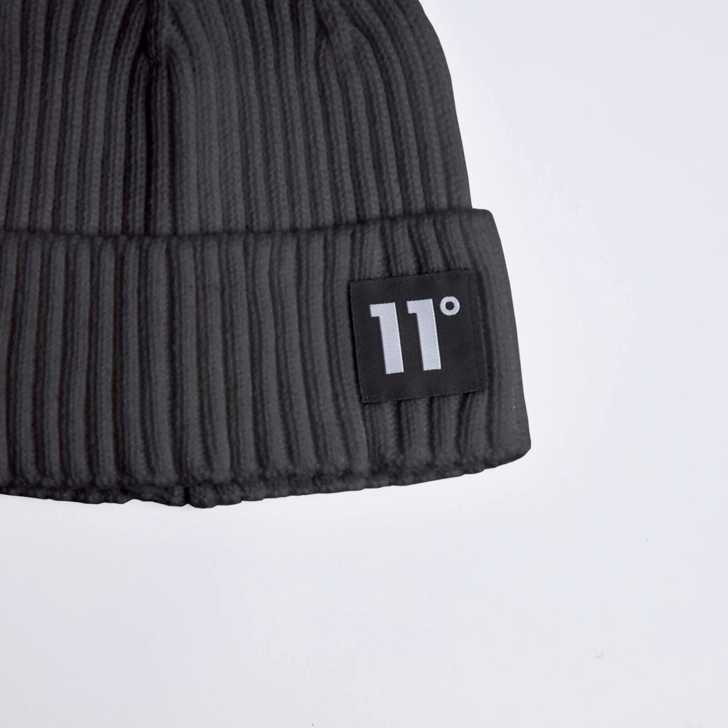 11 Degrees Knitted Beanie – Charcoal 3 11 Degrees Knitted Beanie – Charcoal - Image 3