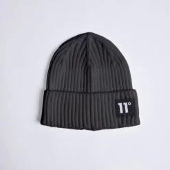 11 Degrees Knitted Beanie – Charcoal