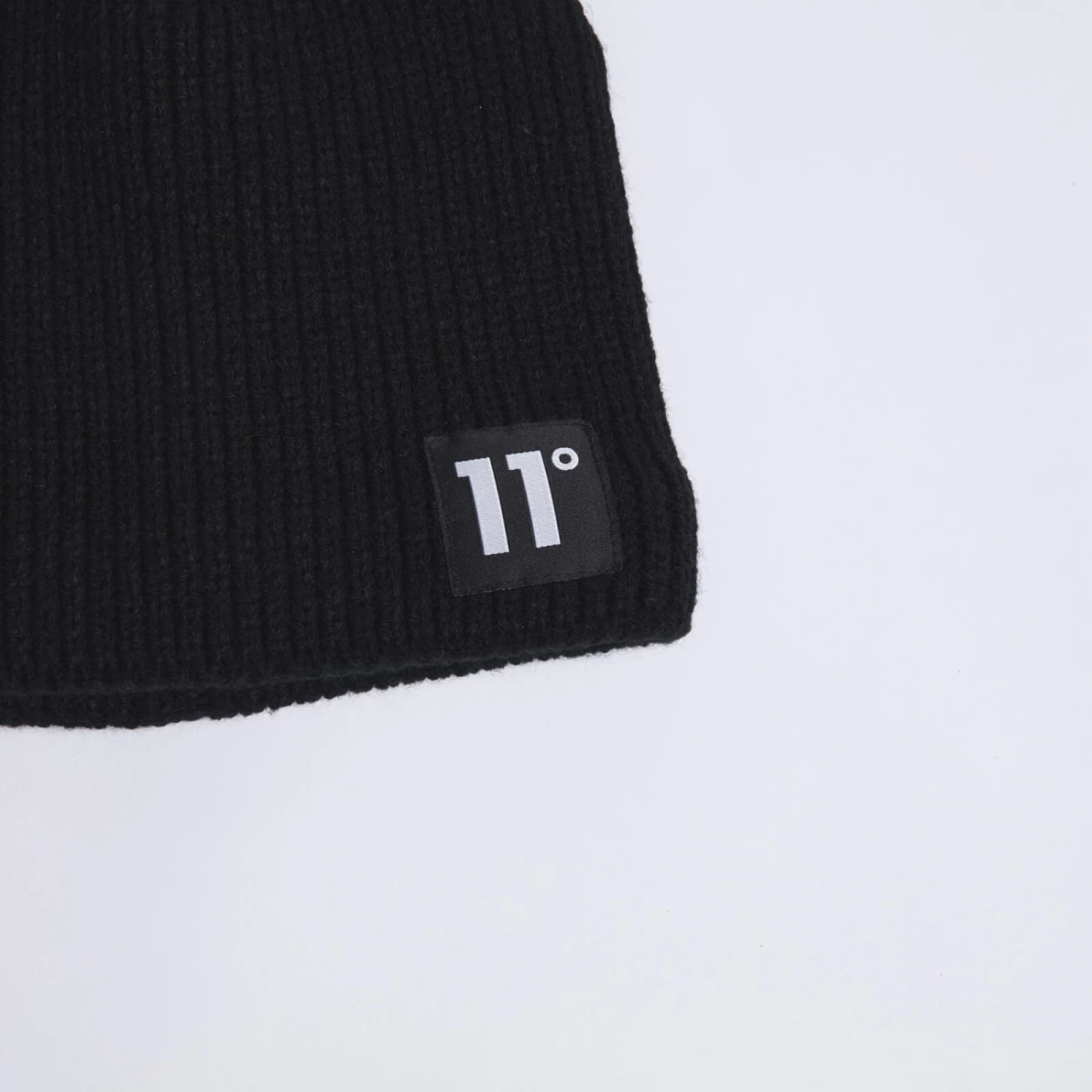 11 Degrees Fleece Lined Knitted Beanie – Black 2 11 Degrees Fleece Lined Knitted Beanie – Black - Image 2