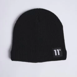 11 Degrees Fleece Lined Knitted Beanie – Black