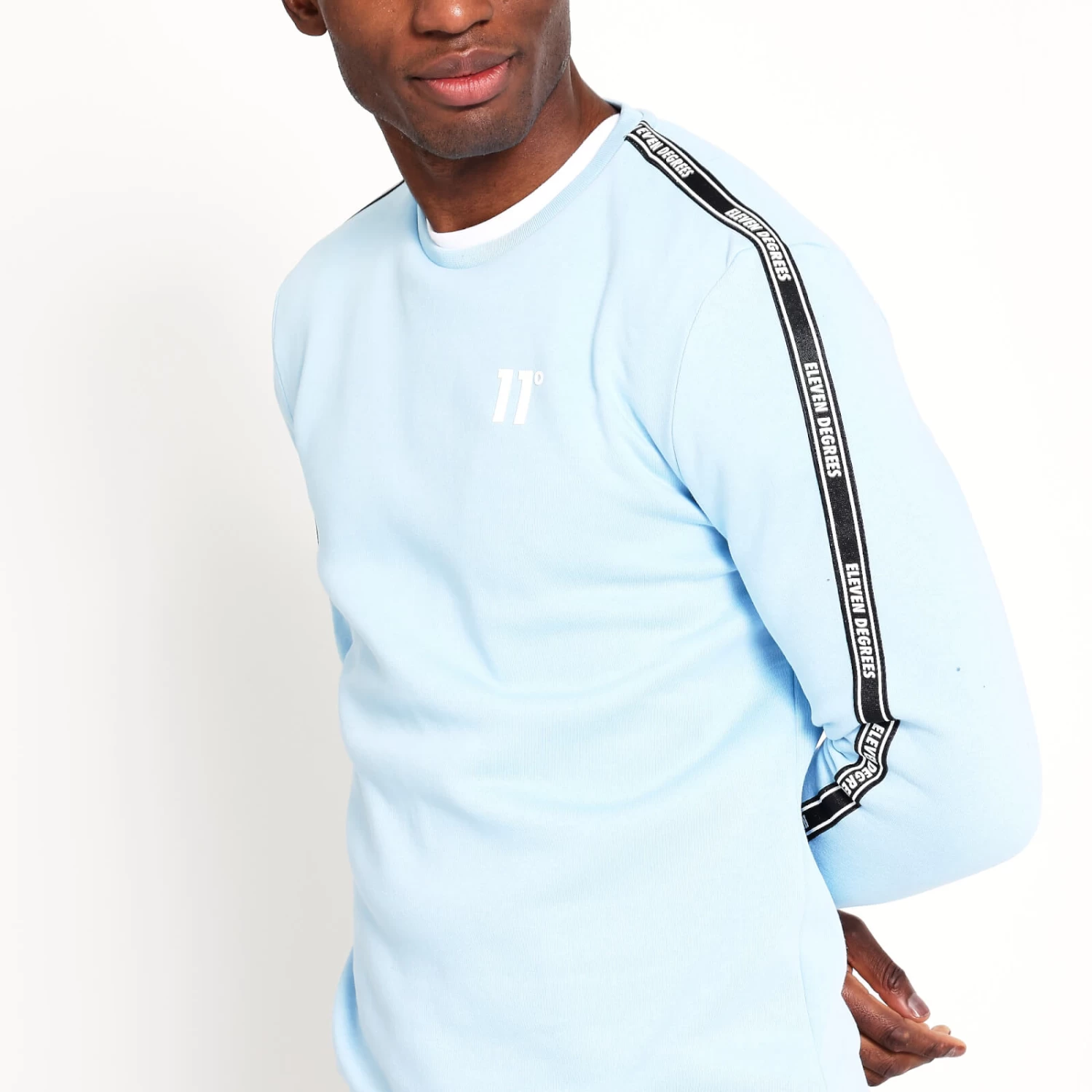 11 Degrees Taped Sweatshirt - Cerulean Blue 2 11 Degrees Taped Sweatshirt - Cerulean Blue - Image 2
