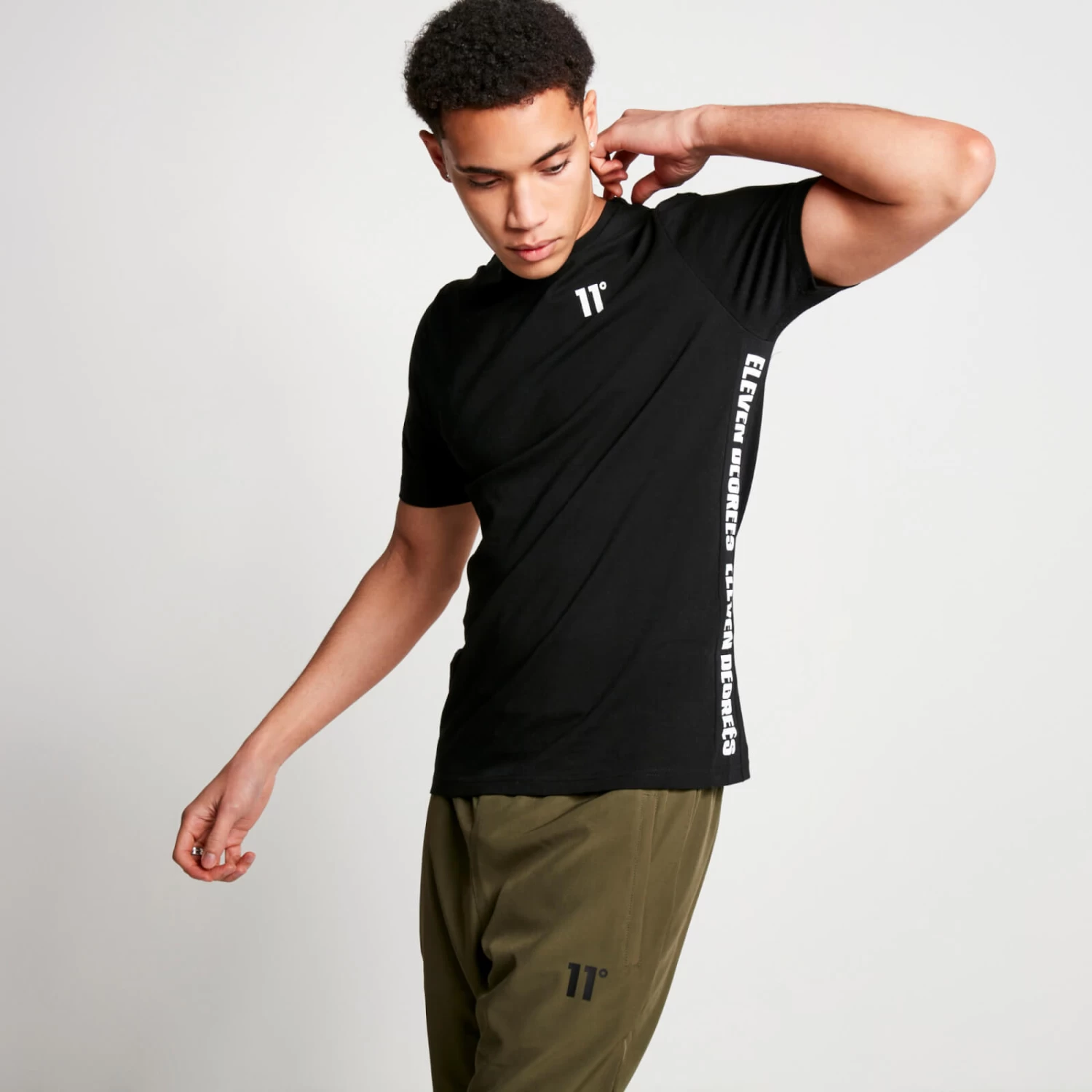 Text Panel Cut And Sew Short Sleeve T-Shirt – Black 2 Text Panel Cut And Sew Short Sleeve T-Shirt – Black - Image 2
