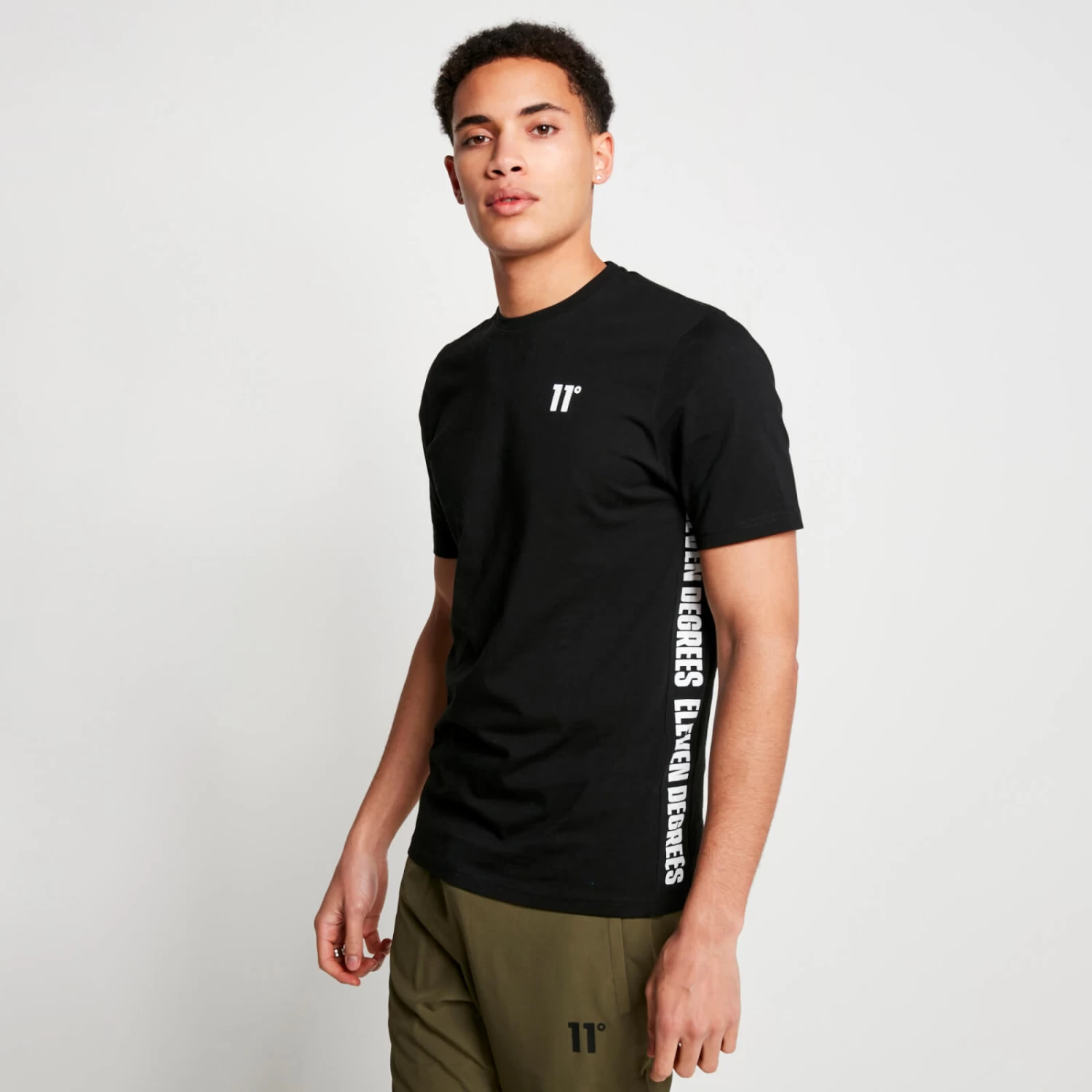 Text Panel Cut And Sew Short Sleeve T-Shirt – Black 5 Text Panel Cut And Sew Short Sleeve T-Shirt – Black - Image 5
