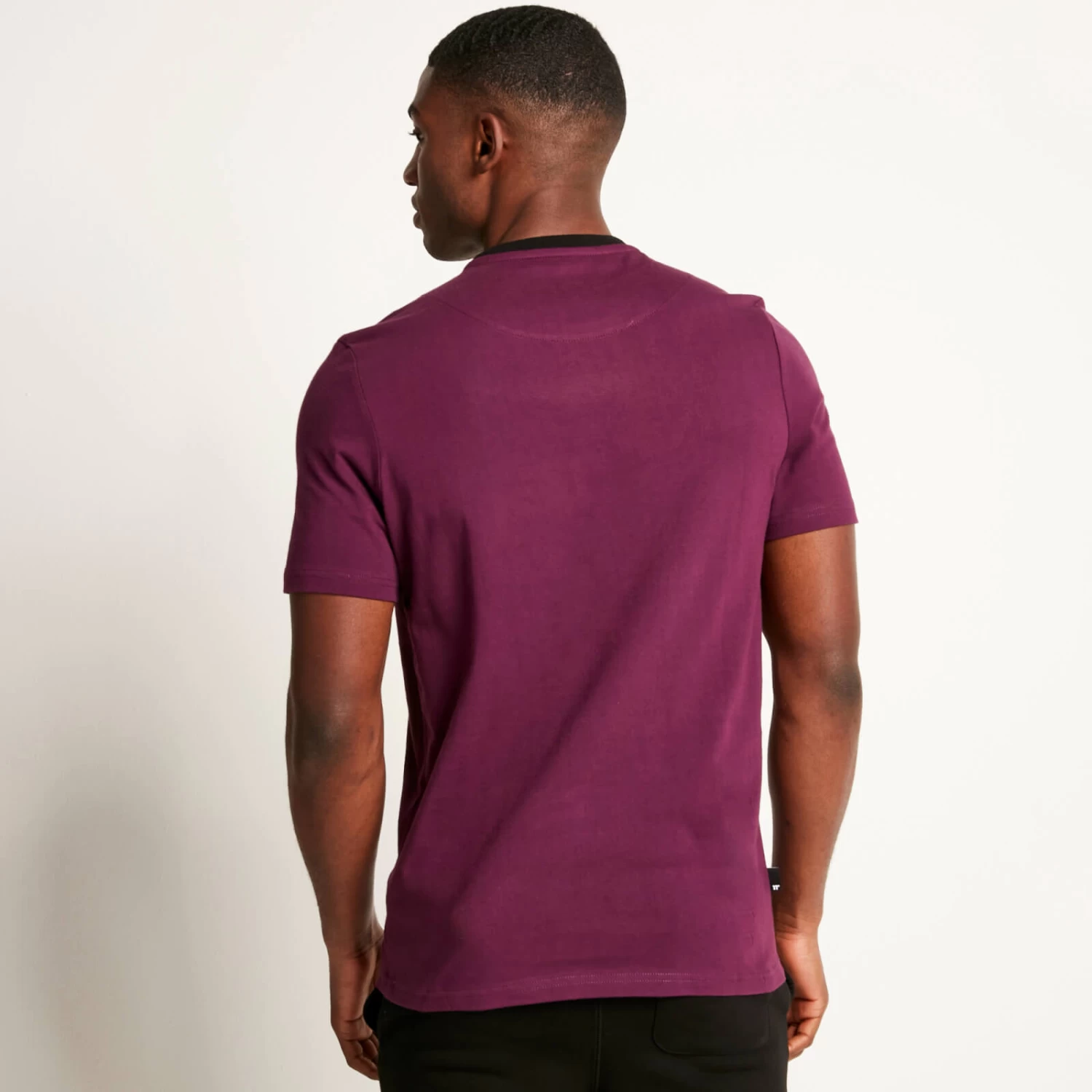 Cut And Sew Short Sleeve T-Shirt – Plum Purple/Black/Limeade 3 Cut And Sew Short Sleeve T-Shirt – Plum Purple/Black/Limeade - Image 3