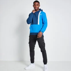 Tall Cut And Sew Colour Block Pullover Hoodie – Insignia/Skydiver Blue/White -11 Degrees Store 13985322 2095060261360235