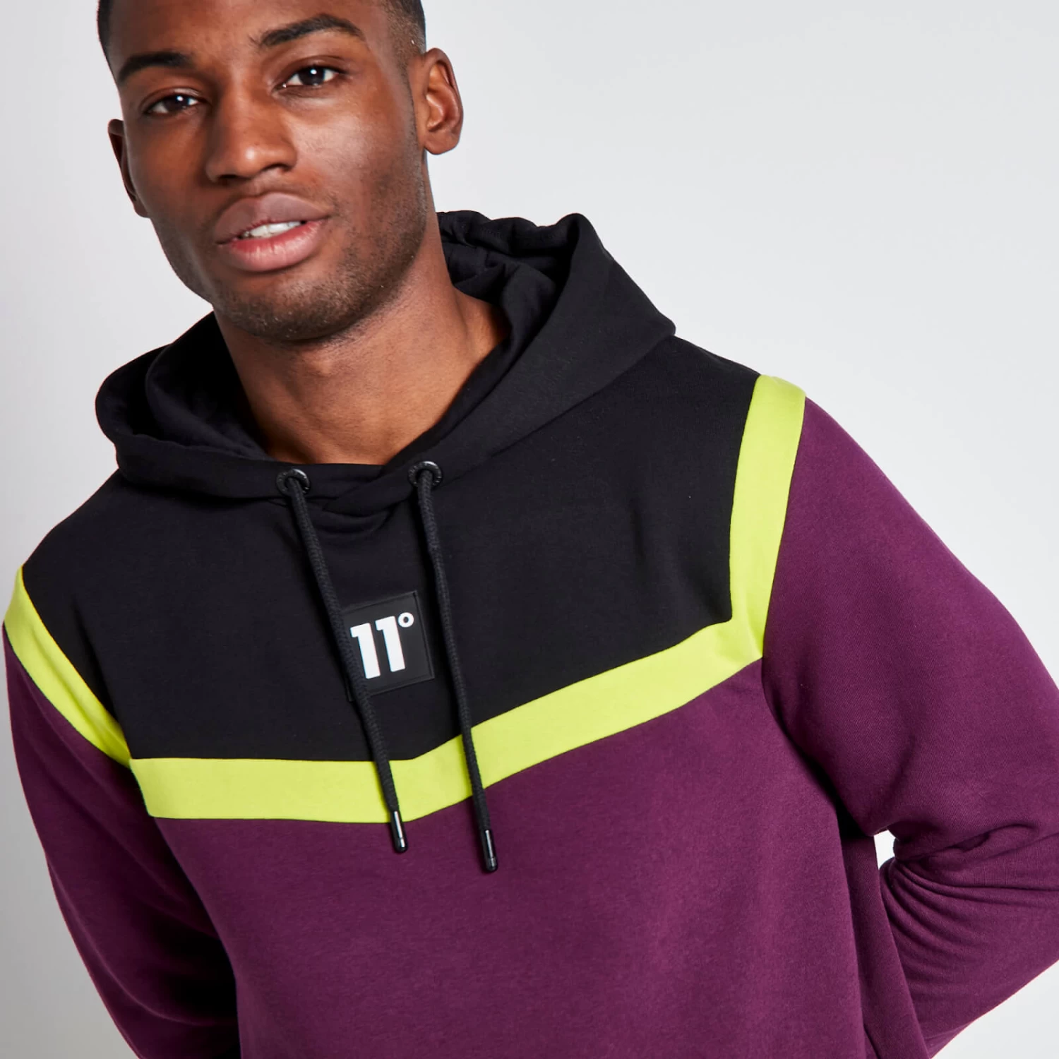 Tall Cut And Sew Pullover Hoodie – Plum Purple/Black/Limeade 5 Tall Cut And Sew Pullover Hoodie – Plum Purple/Black/Limeade - Image 5