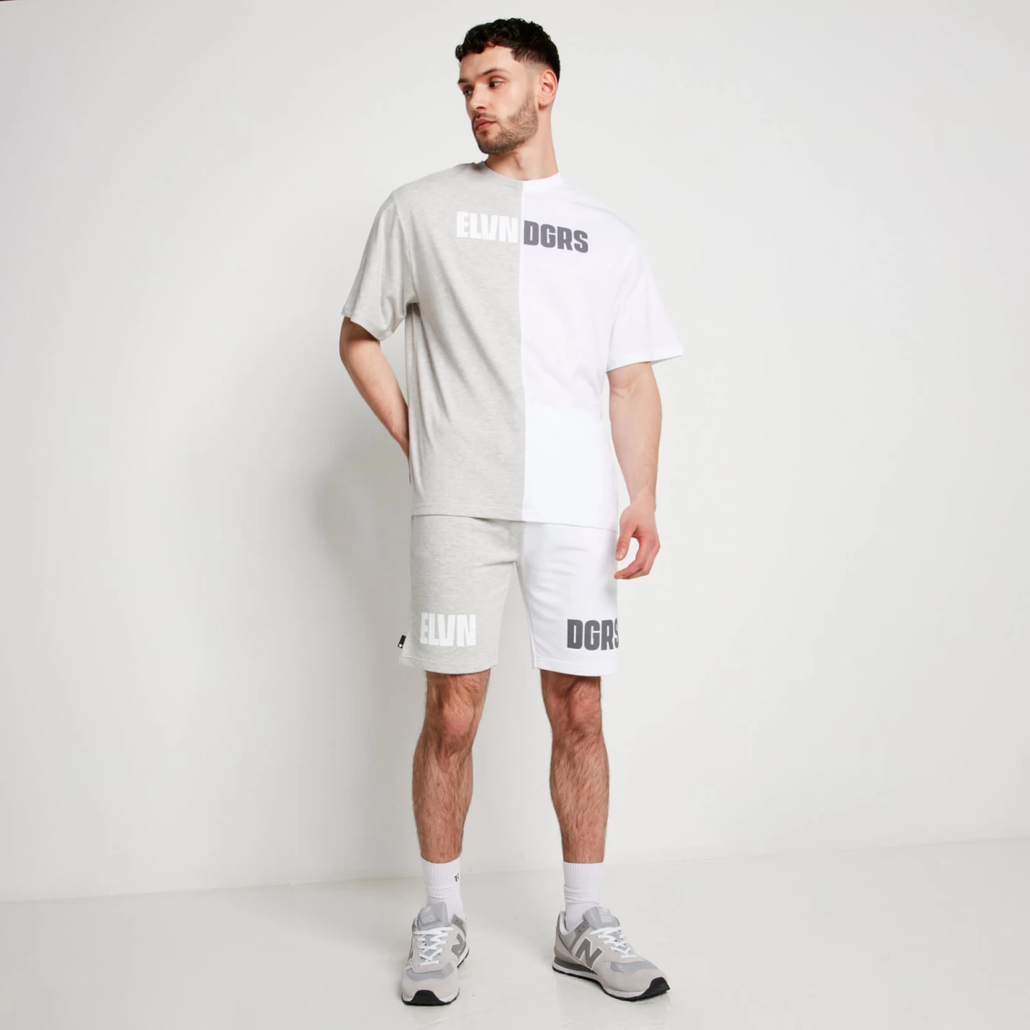 DUO T-Shirt – White / Grey Marl 4 DUO T-Shirt – White / Grey Marl - Image 4