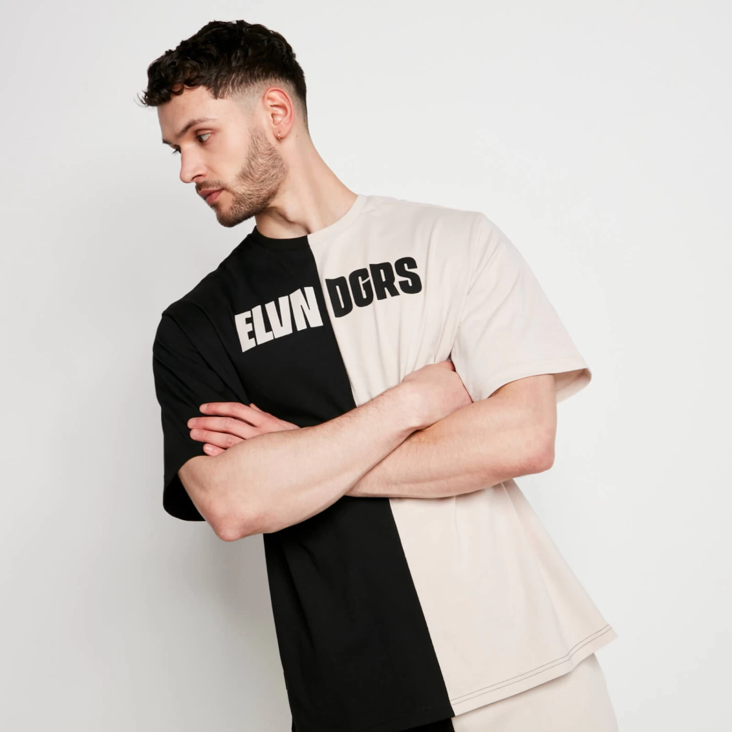 DUO T-Shirt – Stone / Black 2 DUO T-Shirt – Stone / Black - Image 2