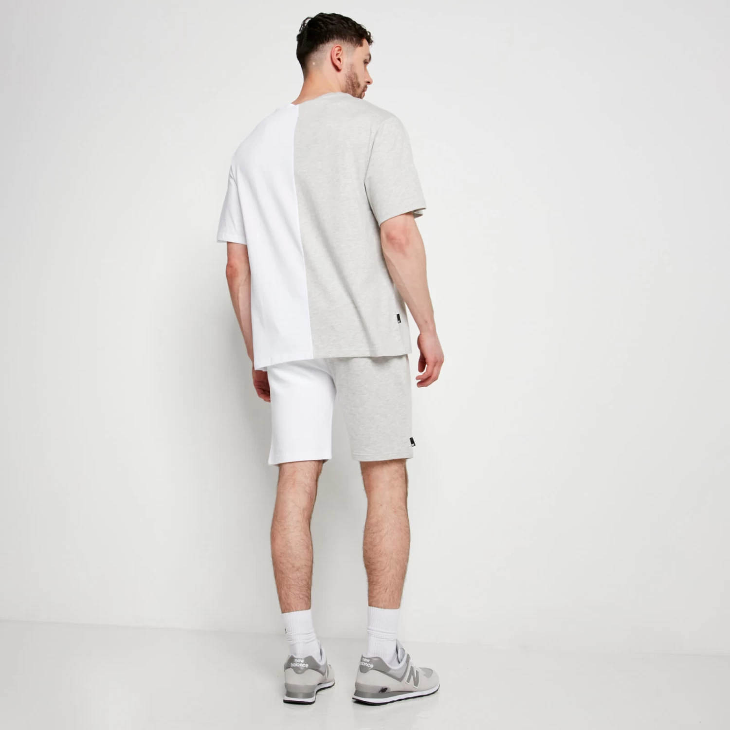 DUO Shorts – White / Grey Marl 3 DUO Shorts – White / Grey Marl - Image 3