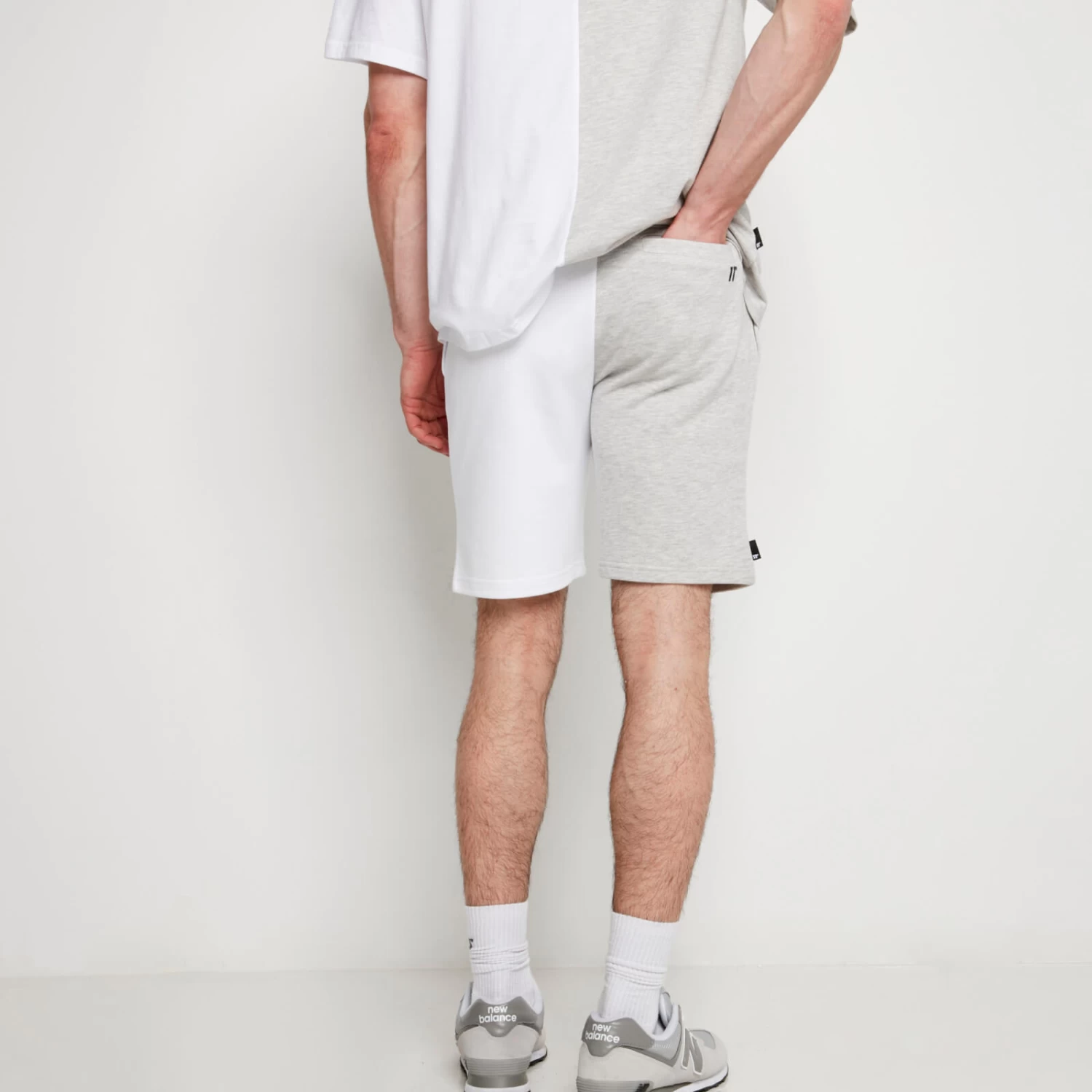 DUO Shorts – White / Grey Marl 5 DUO Shorts – White / Grey Marl - Image 5