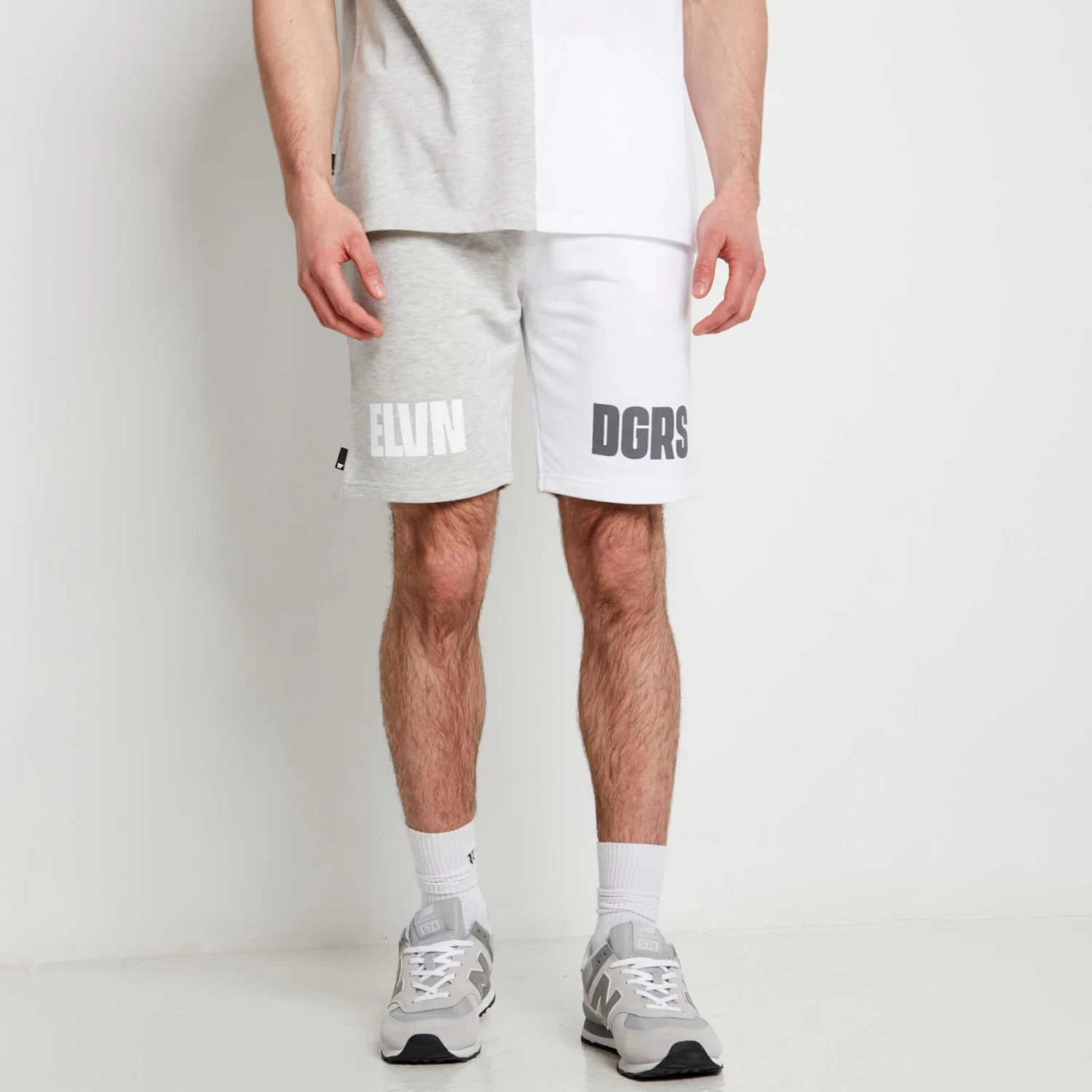 DUO Shorts – White / Grey Marl 1 DUO Shorts – White / Grey Marl