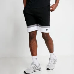 11 Degrees Store 14 PLAY HARD Shorts – Black / White / Shadow Grey