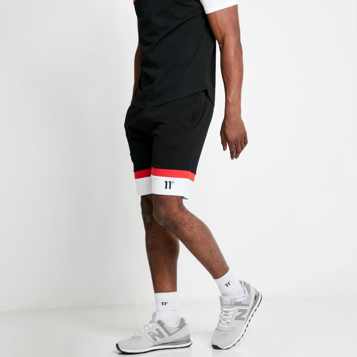 PLAY HARD Shorts – Black / White / Fiery Red 2 PLAY HARD Shorts – Black / White / Fiery Red - Image 2