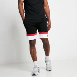 PLAY HARD Shorts – Black / White / Fiery Red