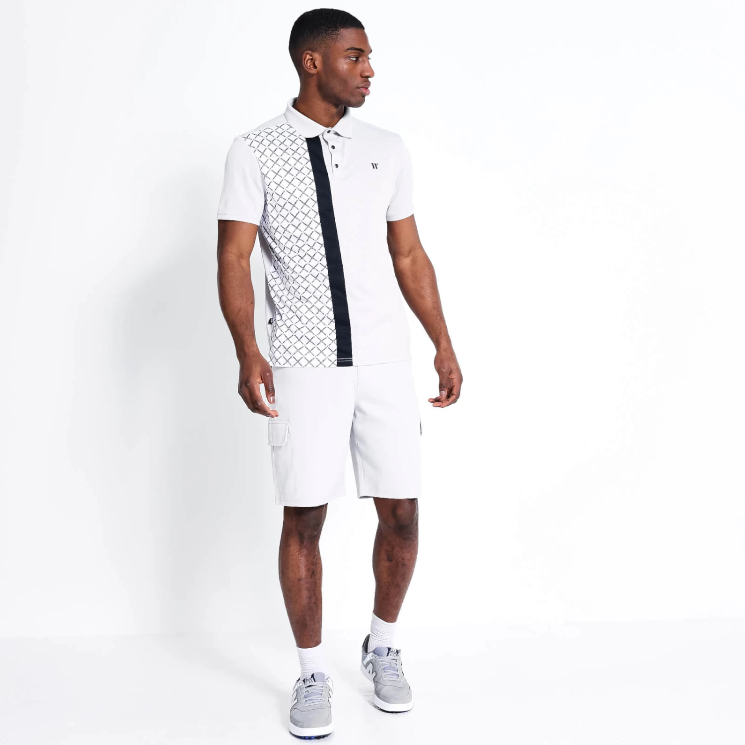 GOLF Polo Shirt – Vapour Grey/ White/ Black 2 GOLF Polo Shirt – Vapour Grey/ White/ Black - Image 2