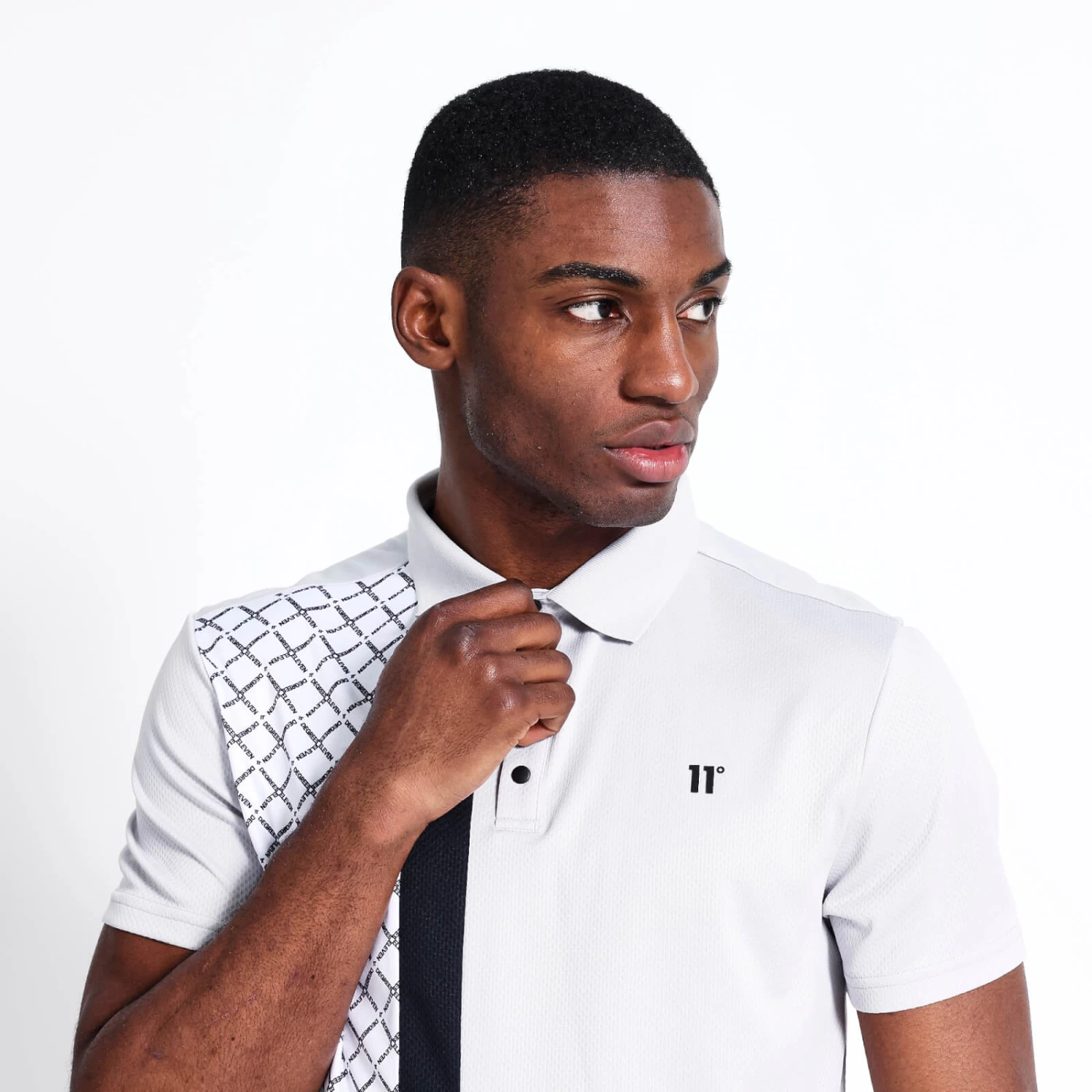 GOLF Polo Shirt – Vapour Grey/ White/ Black 3 GOLF Polo Shirt – Vapour Grey/ White/ Black - Image 3