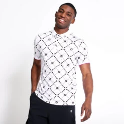 GOLF Polo Shirt – White/ Raspberry Pink