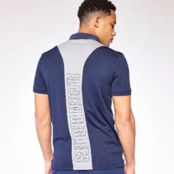 11 Degrees Back Graphic Pique Polo - True Navy / Golf Grey -11 Degrees Store 14511544 1715083568874627