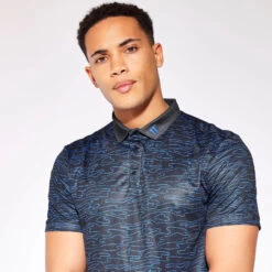 11 Degrees Golf Contour Print Polo - Black / Surf Blue 7 11 Degrees Golf Contour Print Polo - Black / Surf Blue -11 Degrees Store 14511568 4275083571990676