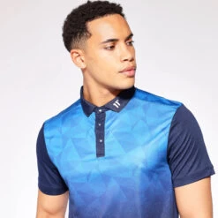 11 Degrees Geo Fade Print Polo - Surf Blue / True Navy -11 Degrees Store 14511574 2095083572321945