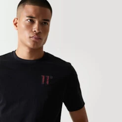11 Degrees Logo T-Shirt - Black / Pomegranate -11 Degrees Store 14874641 1095089204945878