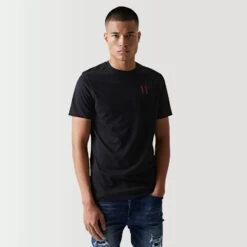 11 Degrees Logo T-Shirt - Black / Pomegranate -11 Degrees Store 14874641 1475089204886931