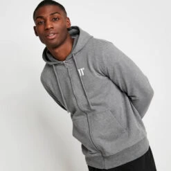 11 Degrees Core Full Zip Hoodie - Charcoal Marl