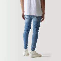 11 Degrees Sustainable Distressed Skinny Jeans - Stone Wash -11 Degrees Store 14874831 1525089205596710