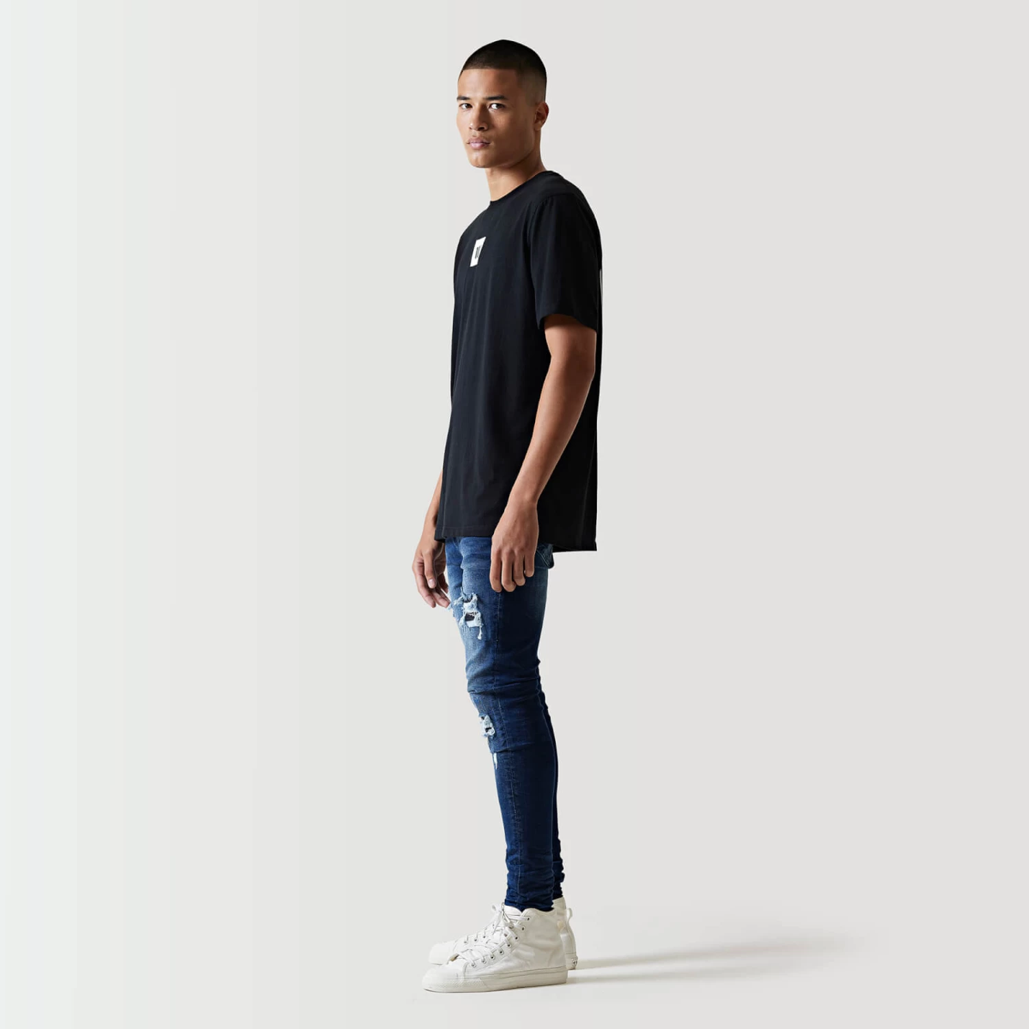 11 Degrees Sustainable Distressed Skinny Jeans - Blue Black OD 2 11 Degrees Sustainable Distressed Skinny Jeans - Blue Black OD - Image 2
