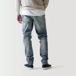 11 Degrees Sustainable Premium Ripped Jeans - Mid Blue Slub 9 11 Degrees Sustainable Premium Ripped Jeans - Mid Blue Slub -11 Degrees Store 14874951 9325089206331116