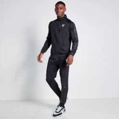 11 Degrees Embossed Print Track Top - Black -11 Degrees Store 14874990 4895073471449901