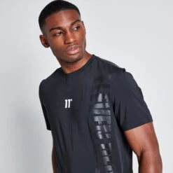 360 Degrees 11 Degrees Embossed Print T-Shirt - Black -11 Degrees Store 14875005 1245083845117384