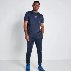 11 Degrees Embossed Print T-Shirt - Navy -11 Degrees Store 14875012 4725073472169649