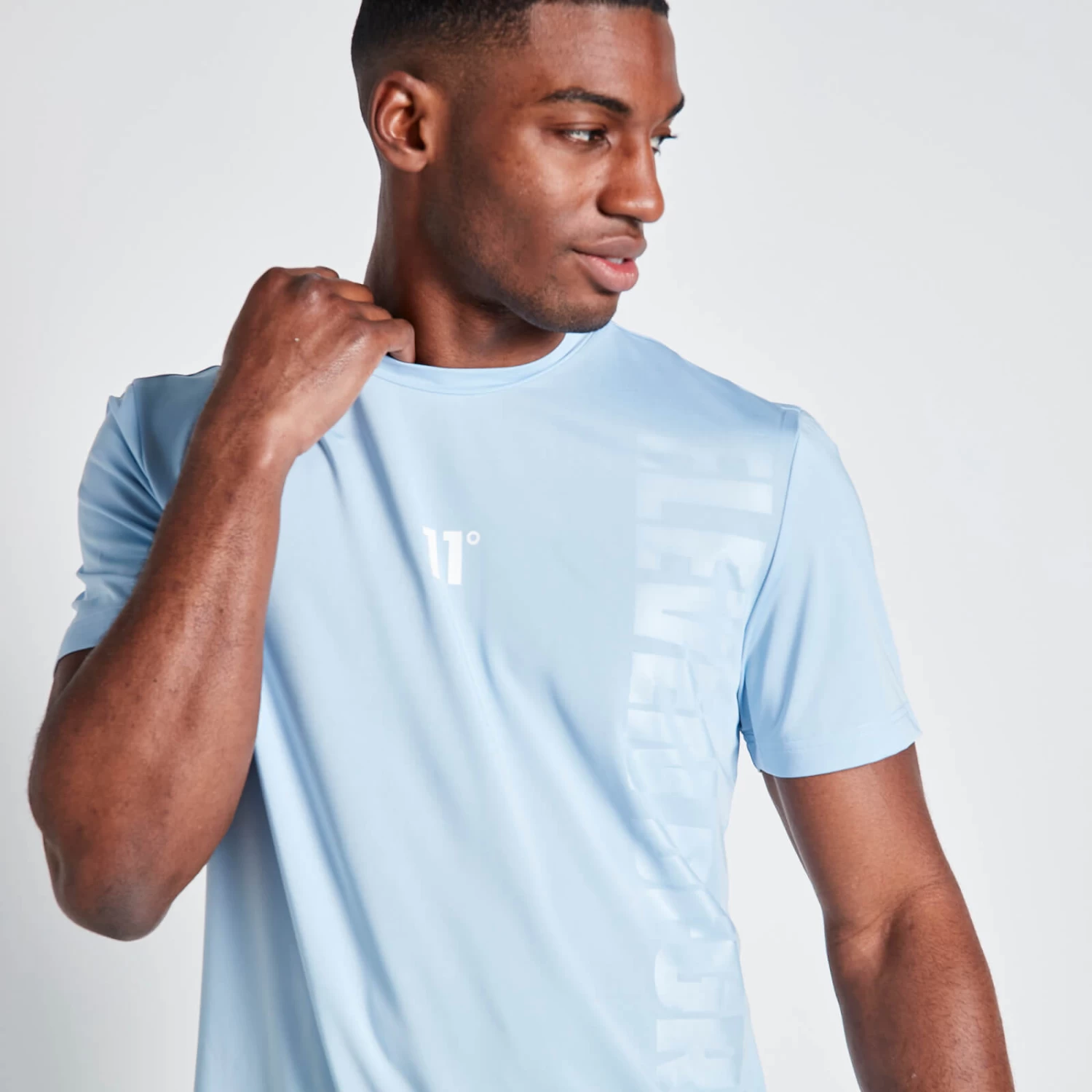 11 Degrees Embossed Print T-Shirt - Arctic Blue 5 11 Degrees Embossed Print T-Shirt - Arctic Blue - Image 5