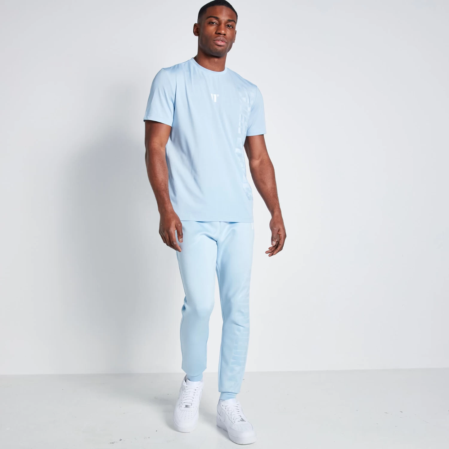 11 Degrees Embossed Print T-Shirt - Arctic Blue 4 11 Degrees Embossed Print T-Shirt - Arctic Blue - Image 4