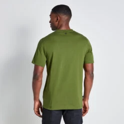 11 Degrees Cut And Sew Panelled T-Shirt - Darkest Spruce Green / White -11 Degrees Store 14875065 1535083846575195