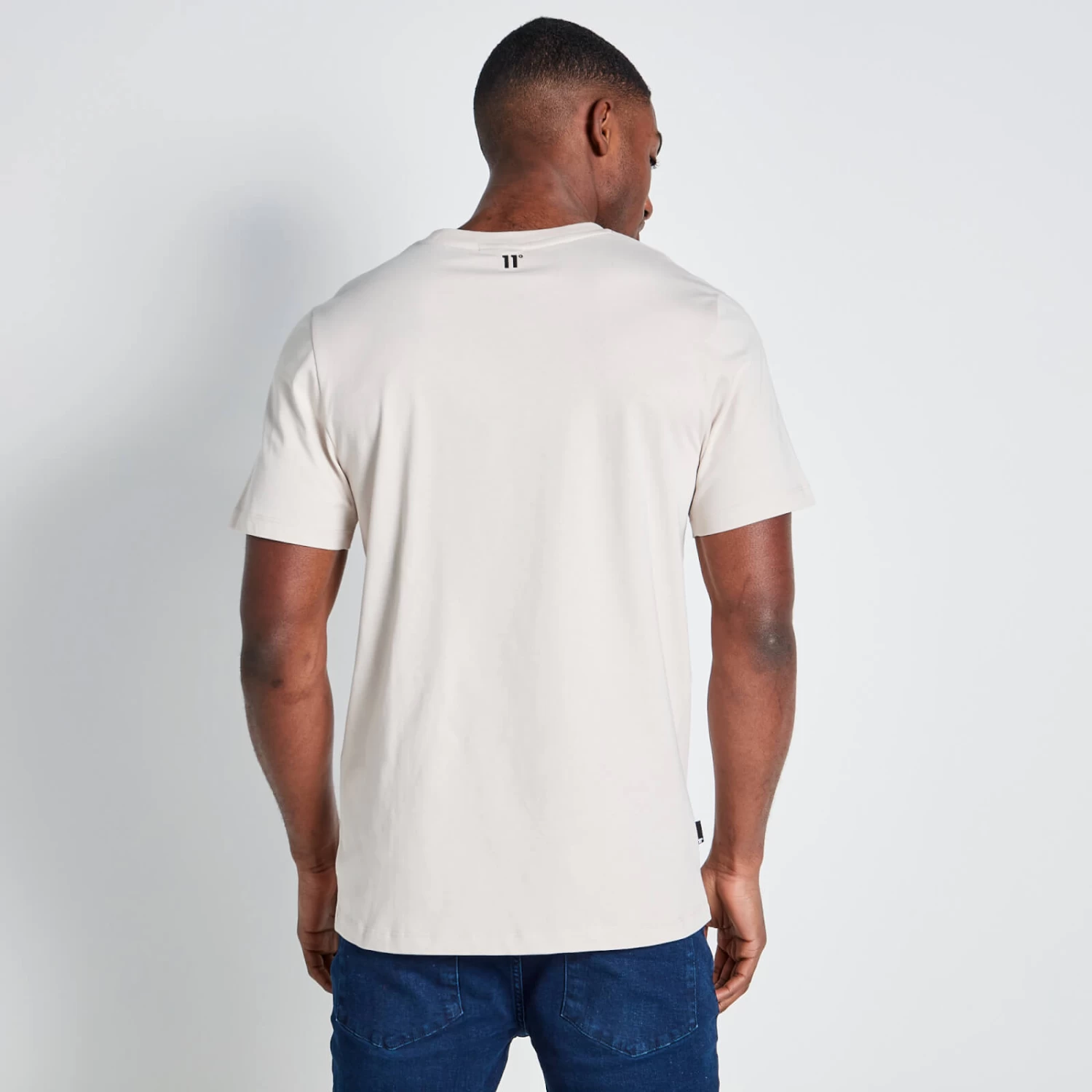 11 Degrees Cut And Sew Panelled T-Shirt - Stone / Coconut White 3 11 Degrees Cut And Sew Panelled T-Shirt - Stone / Coconut White - Image 3